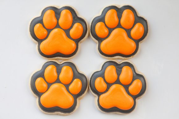 Baked Happy - Green Bulldog Pawprints